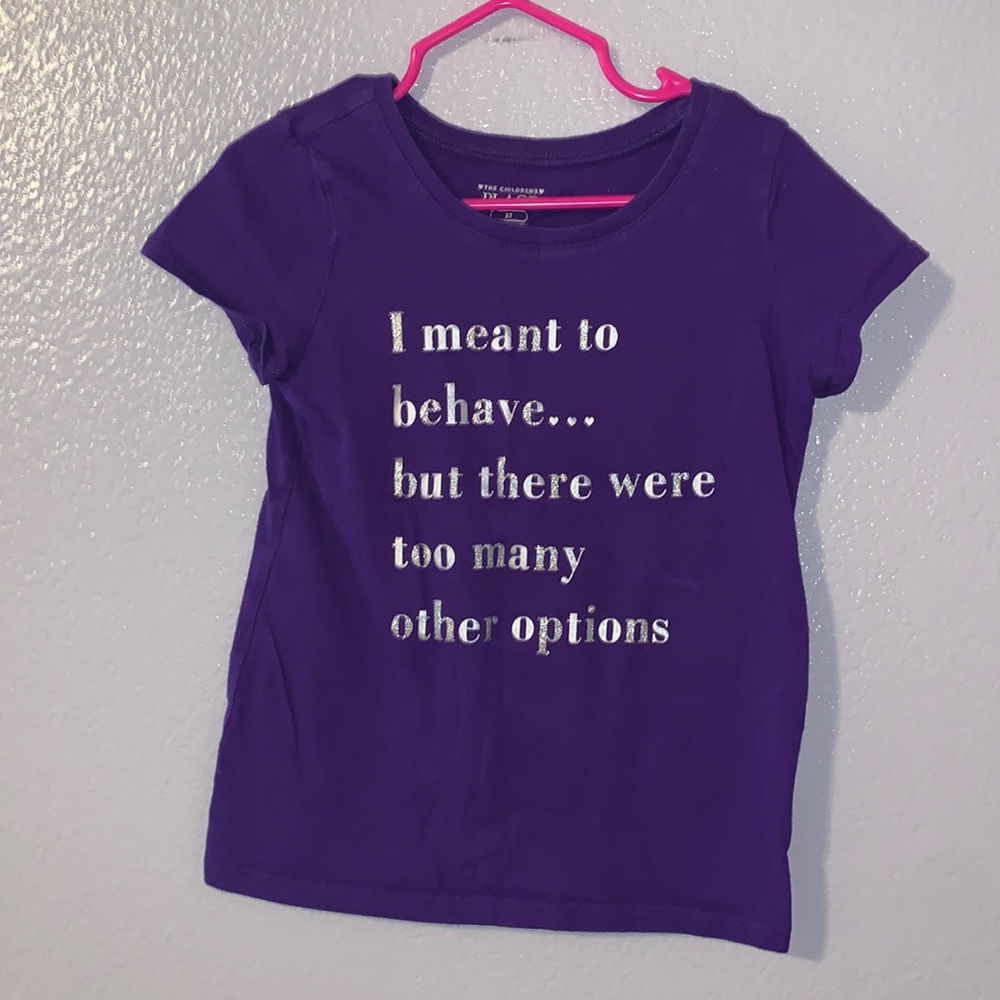 The Children’s Place purple behave short sleeve shirt
